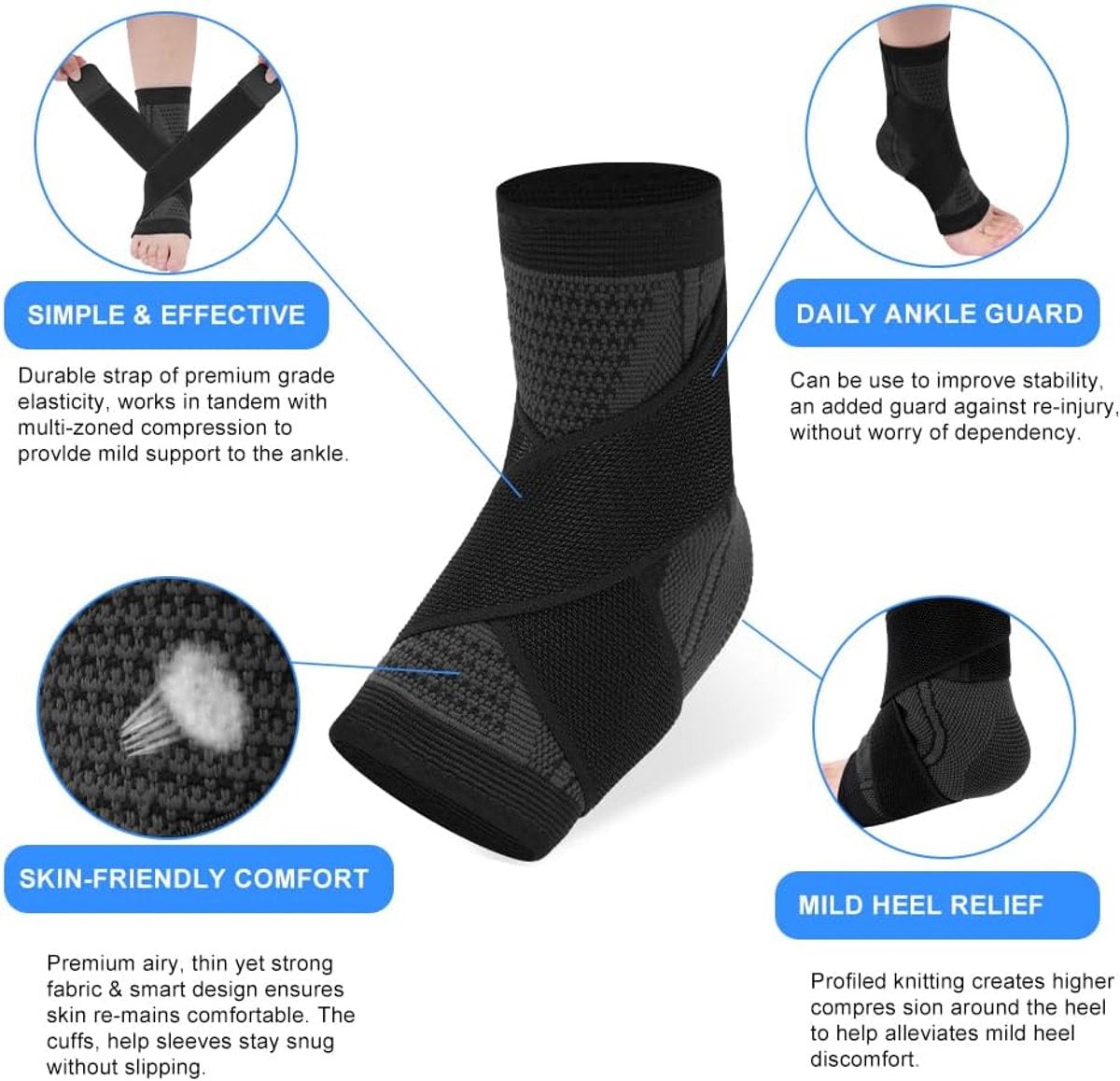 Ankle Stability Support Braces (Pair)