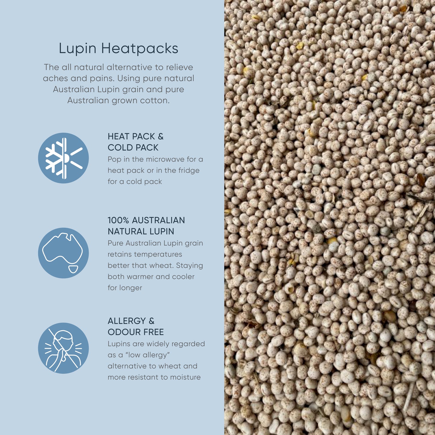 Lower Back Heat Wrap- Natural Lupin