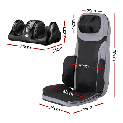 Livemor Full Back Massage Seat with Foot Massager