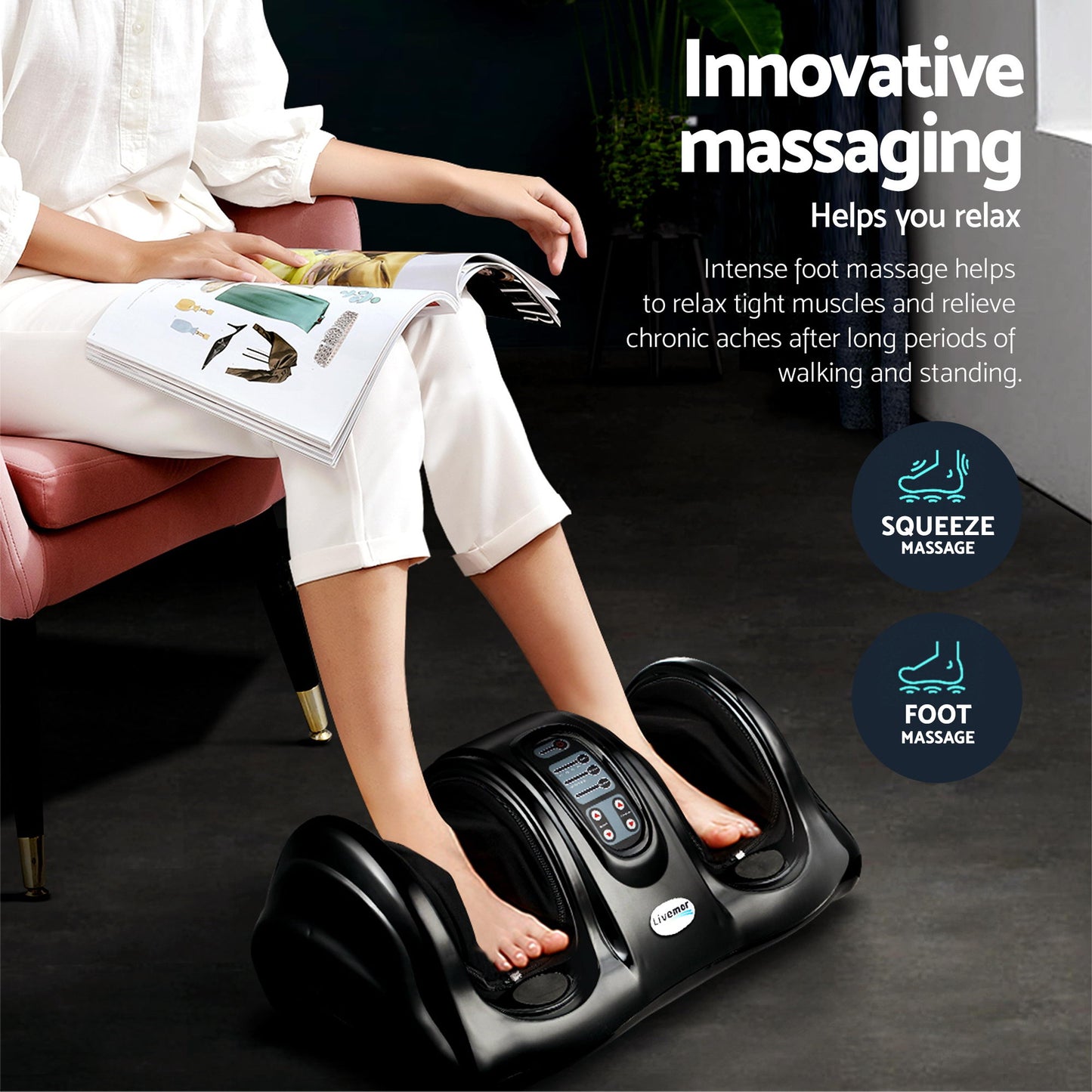 Livemor Full Back Massage Seat with Foot Massager