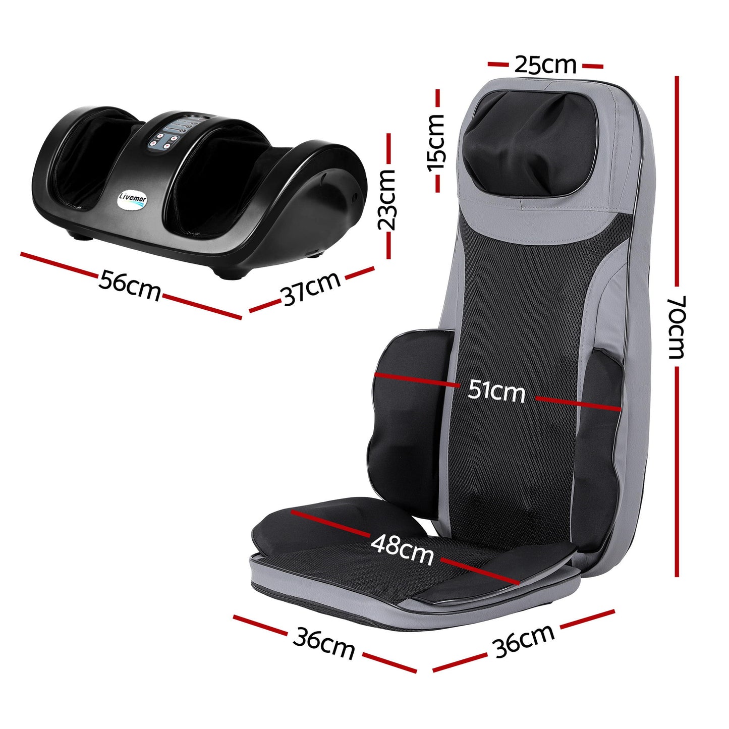 Livemor Heated Back & Foot Massage Bundle