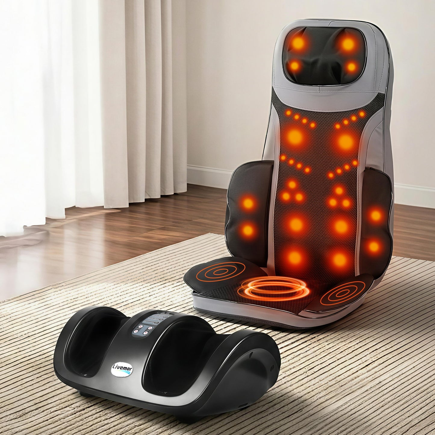 Livemor Heated Back & Foot Massage Bundle