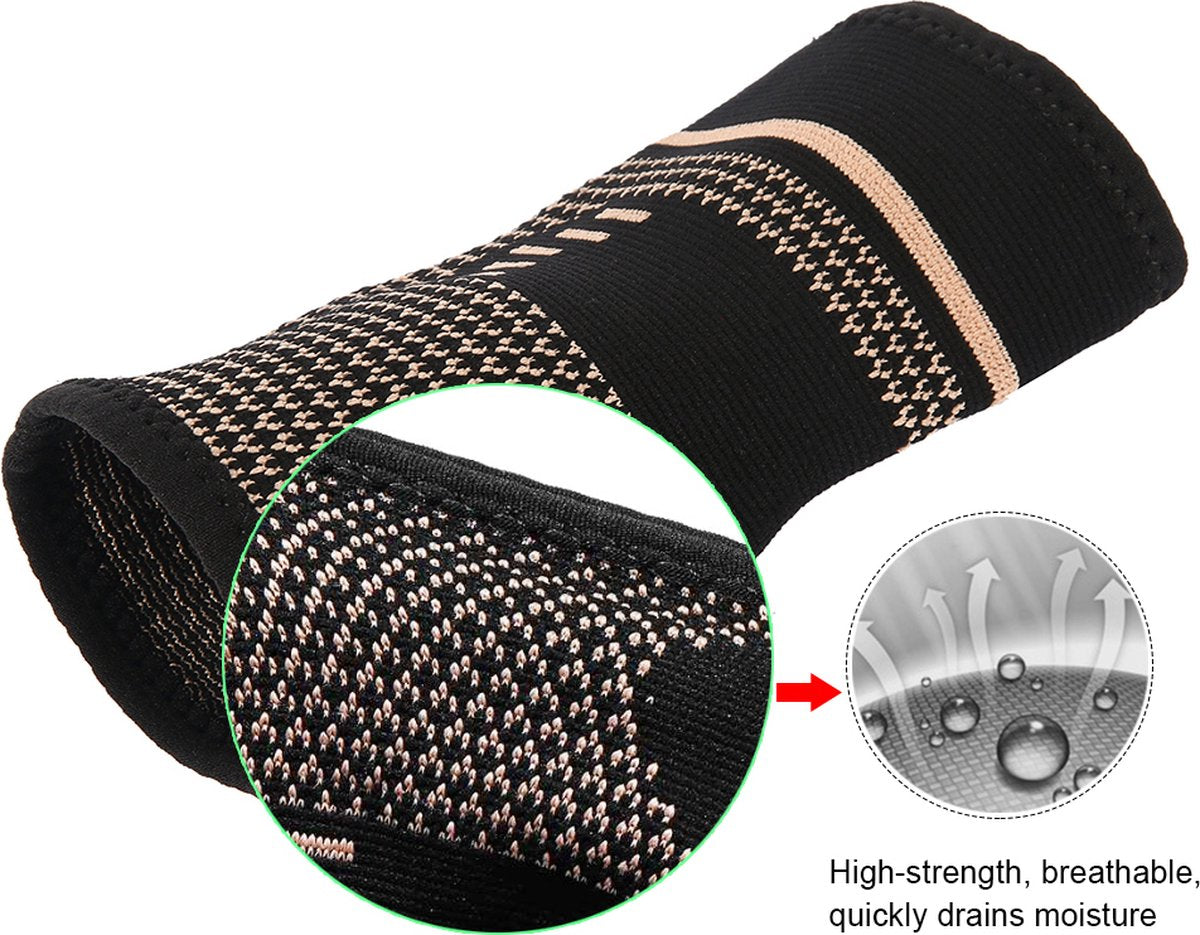 Wrist Brace | Wrist Support | Wrist Protector | Sports Brace Wrist | Copper Infused | Black | 1 Set | One Size