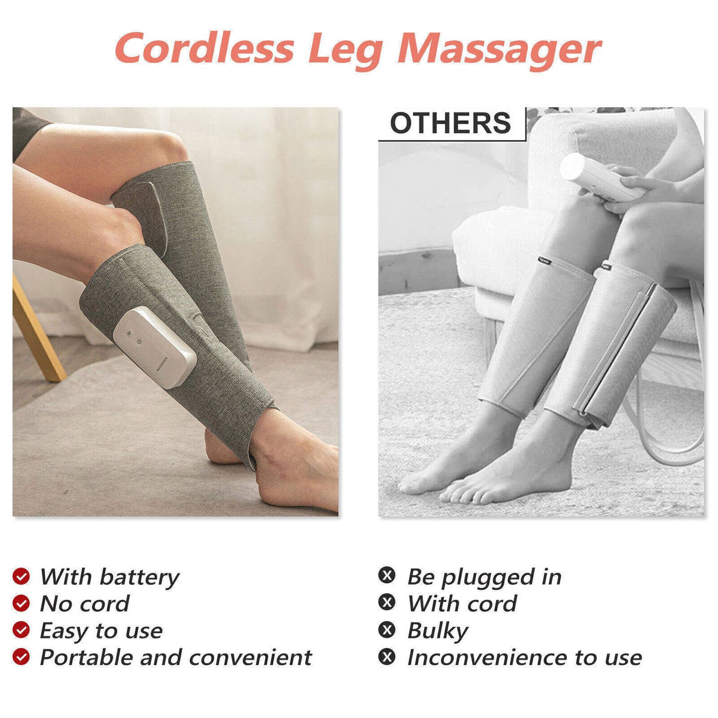 Heated Air Compression Leg & Foot Massager