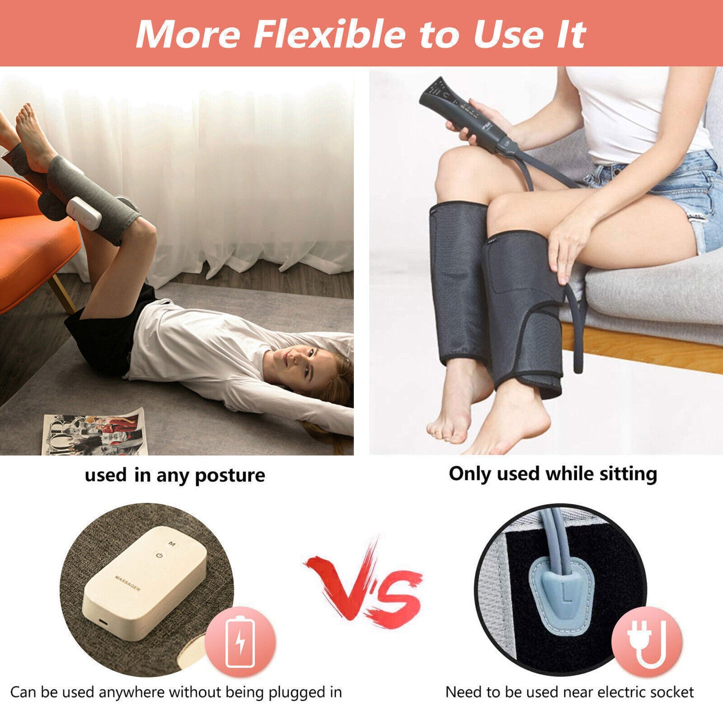Heated Air Compression Leg & Foot Massager