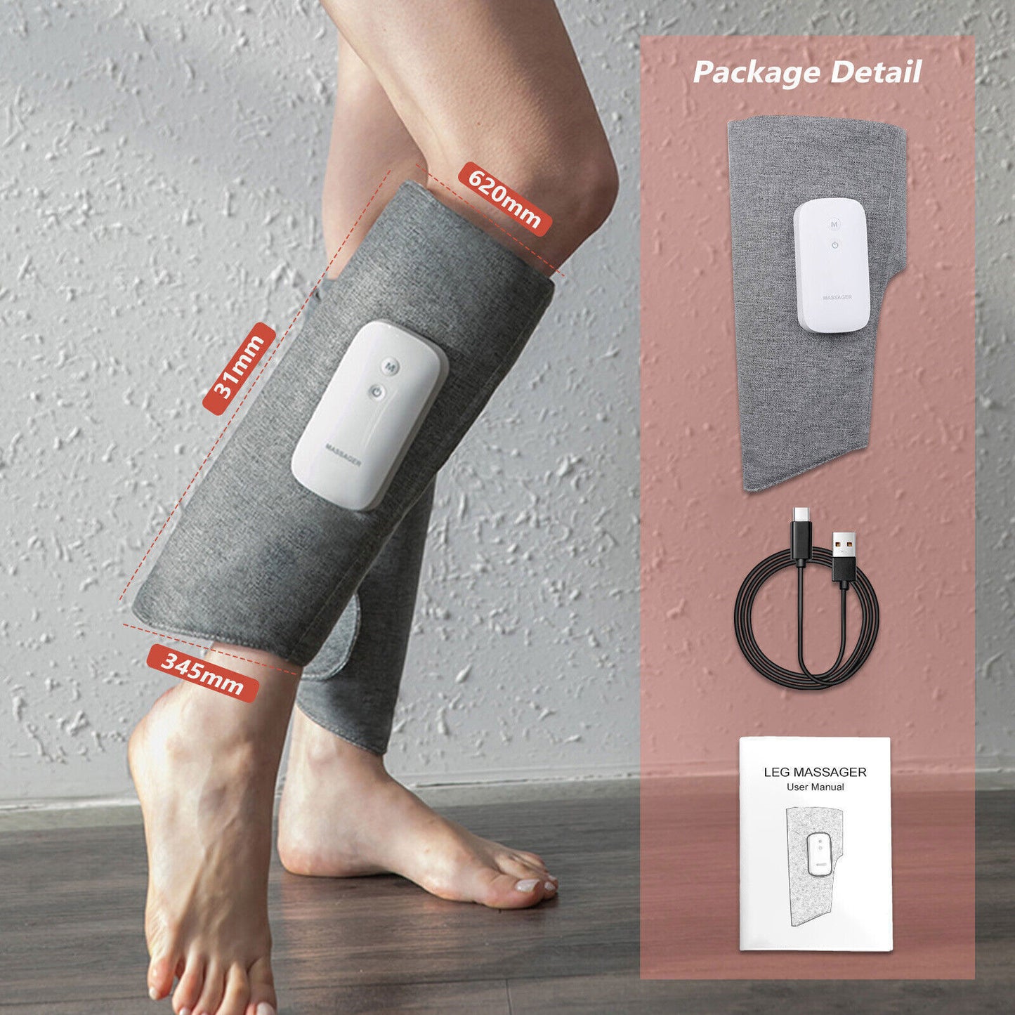 Heated Air Compression Leg & Foot Massager