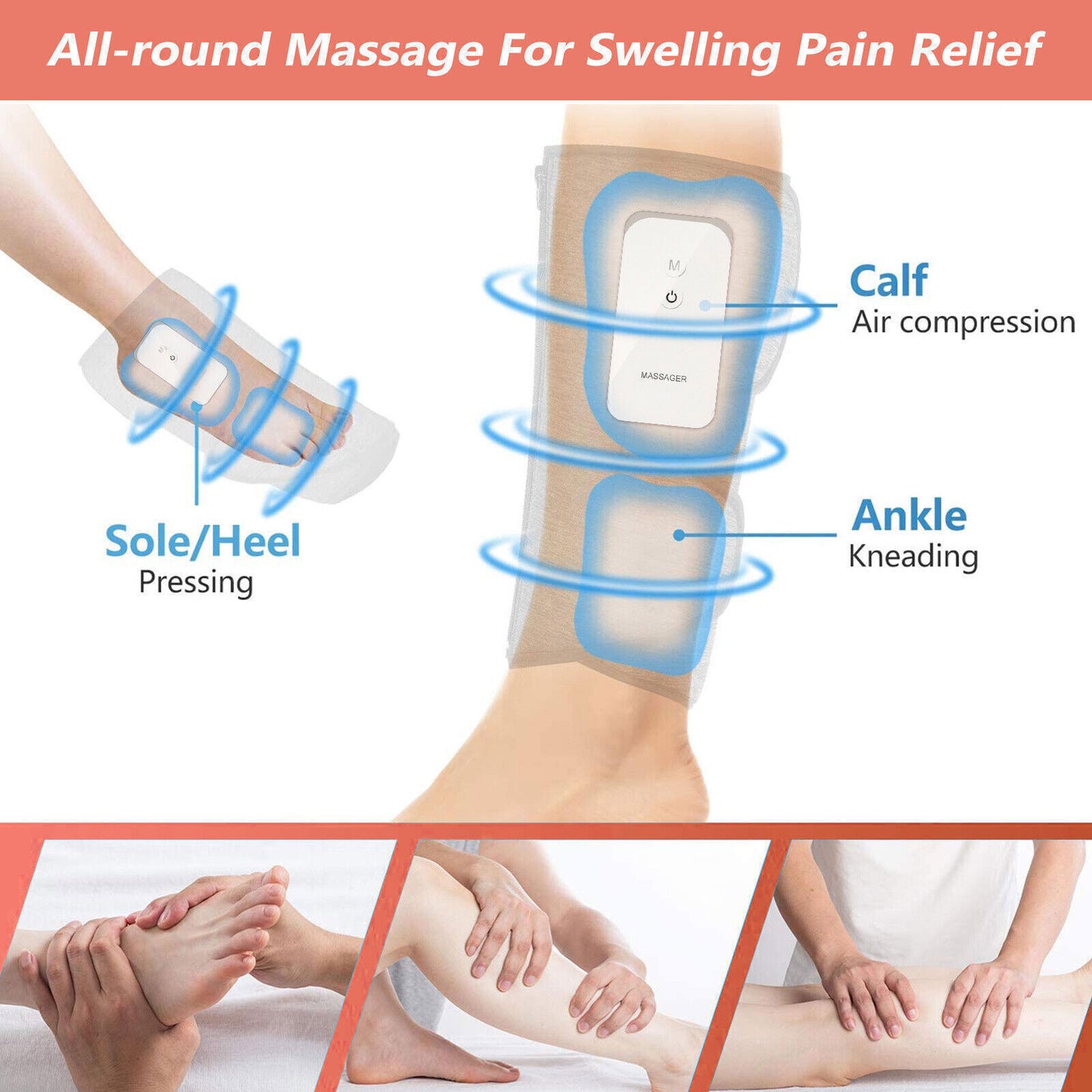 Heated Air Compression Leg & Foot Massager
