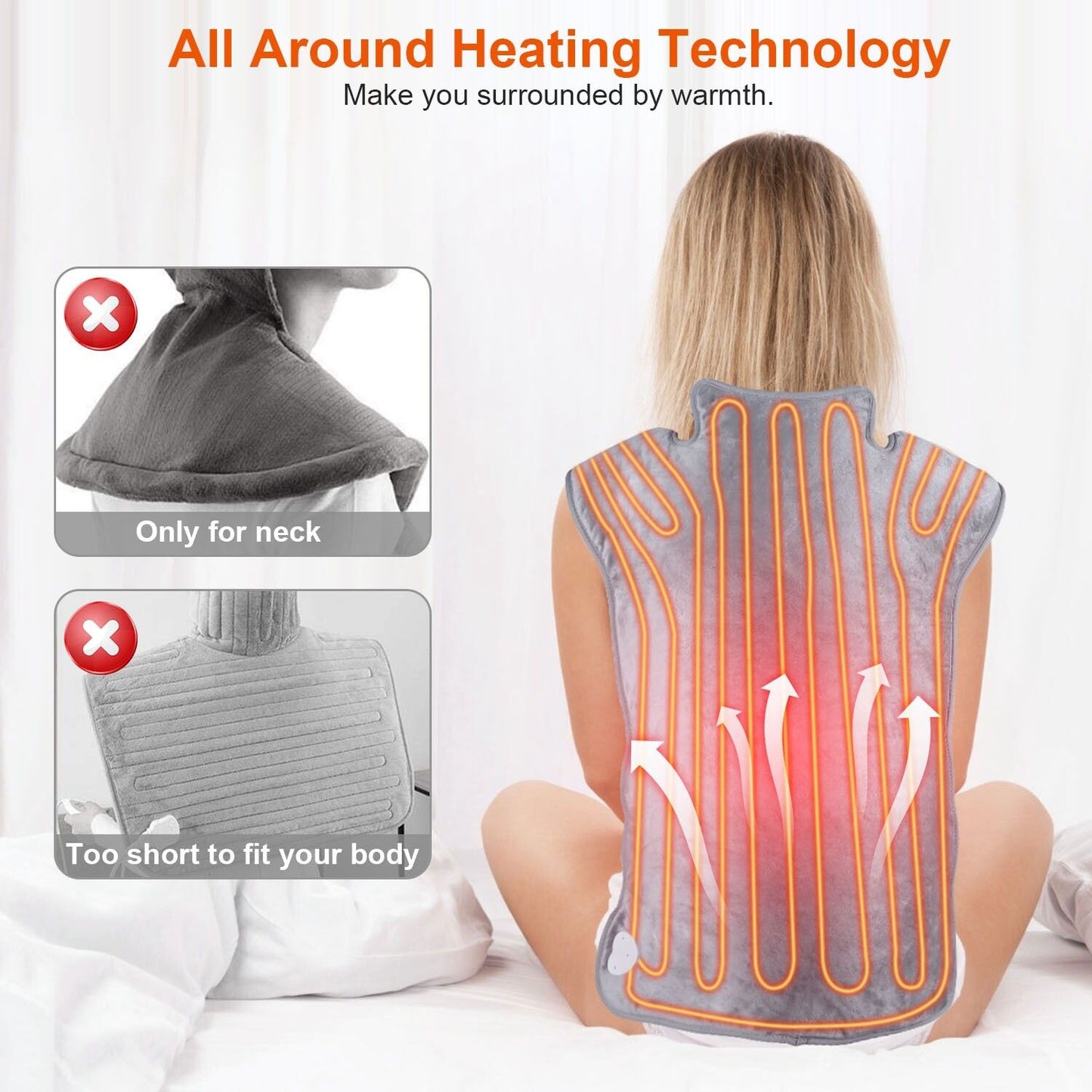Luxury Heated Comfort Wrap for Neck, Shoulders & Back